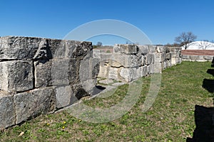 Ruins of The capital city of the First Bulgarian Empire medieval stronghold Pliska, Bulgaria