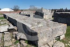 Ruins of The capital city of the First Bulgarian Empire medieval stronghold Pliska, Bulgaria