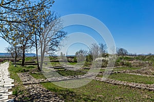 Ruins of The capital city of the First Bulgarian Empire medieval stronghold Pliska, Bulgaria