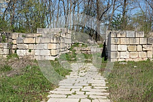 Ruins of The capital city of the First Bulgarian Empire medieval stronghold Pliska, Bulgaria