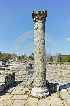 Ruins of capital of the First Bulgarian Empire medieval stronghold Great Preslav & x28;Veliki Preslav& x29;, Shumen Region