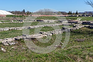 Ruins of The capital of the First Bulgarian Empire medieval stronghold Pliska, Bulgaria