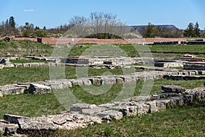 Ruins of The capital of the First Bulgarian Empire medieval stronghold Pliska, Bulgaria