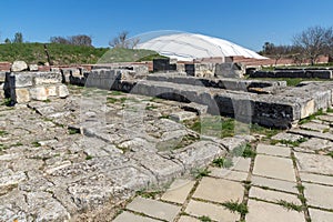 Ruins of The capital of the First Bulgarian Empire medieval stronghold Pliska, Bulgaria