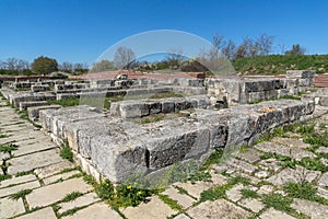 Ruins of The capital of the First Bulgarian Empire medieval stronghold Pliska, Bulgaria