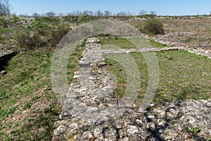 Ruins of The capital of the First Bulgarian Empire medieval stronghold Pliska, Bulgaria