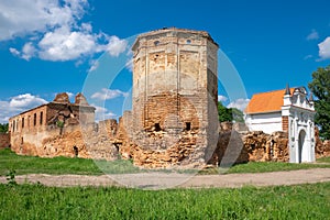 Ruins of the Carthusian monastery 1648-1666 years in Beryoza city at sunset, Brest region, Belarus. photo