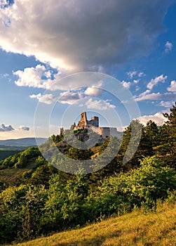 The ruins of castle Cachtice. The castle of Cachtice, residence of Elisabeth Bathory.