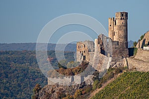 The ruins of the castle Ehrenfels in Germany