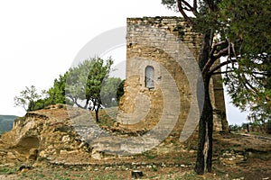 The ruins of the castle on the hill