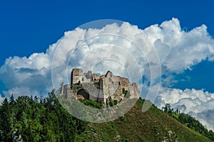 The ruins of the castle on the hill