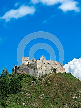 The ruins of the castle on the hill