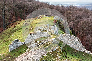 Zřícenina hradu Hrušov a okolní příroda
