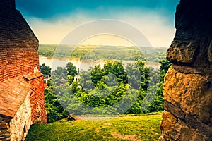 Ruins of a castle in Kazimierz Dolny, Wisla River, Poland