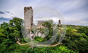 Ruins of a castle in Momjan, Istria, Croatia photo