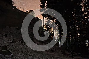 Ruins of the castle photography in the night Zborov Slovakia