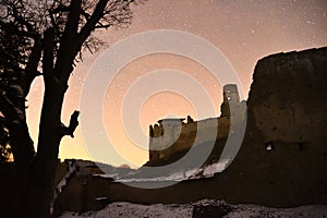 Ruins of the castle photography in the night Zborov Slovakia