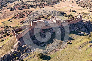 Ruins of Castle of Riba de Santiuste from above