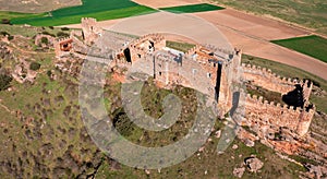 Ruins of Castle of Riba de Santiuste from above