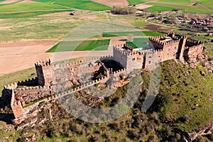 Ruins of Castle of Riba de Santiuste from above