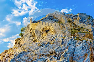 Ruins of castle at top of rock