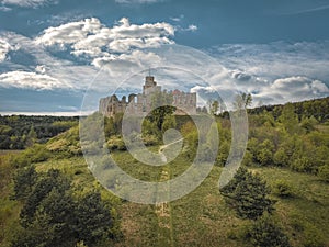 Ruins of the castle in the village of Rabsztyn, Poland.