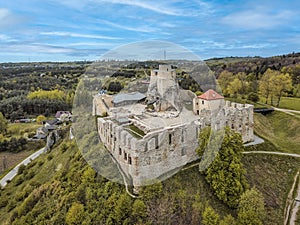 Ruins of the castle in the village of Rabsztyn, Poland.