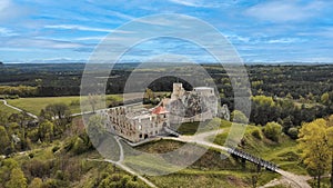 Ruins of the castle in the village of Rabsztyn, Poland.