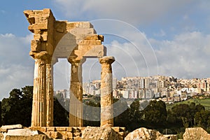 Ruins of Castor and Pollux temple in Agrigento. photo