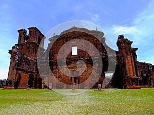 Ruins of Cathedral of Sao Miguel das Missoes - Rio Grande do Sul. photo