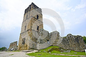 Ruins of the cathedral tower of the old City of Panama