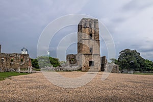 Ruins of Cathedral Tower at Panama Viejo Ruins - Panama City, Panama