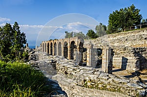 Ruins of Catullus Caves, roman villa in Sirmione, Italy