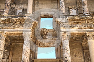 Ruins of Celsus Library in Ephesus, Turkey