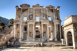 Ruins of Celsus Library in Ephesus, Turkey