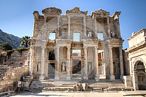Ruins of Celsus Library in Ephesus, Turkey