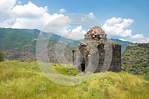 Ruins of Chapel at Kayan Fortress. a famous Historic site in Alaverdi, Lori, Armenia