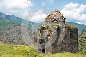 Ruins of Chapel at Kayan Fortress. a famous Historic site in Alaverdi, Lori, Armenia