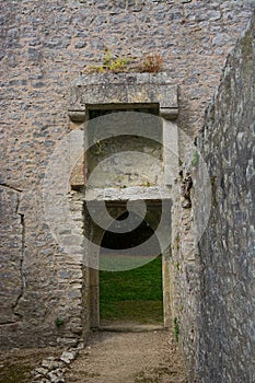 The ruins of the chimney at The Old Rectory, Warton, Lancashire, UK