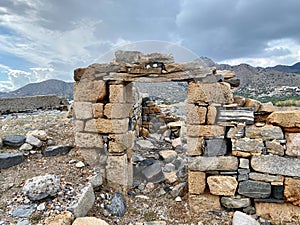 Ruins Christian Basillica In Elounda peninsula, Crete