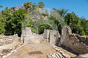 Ruins of Church 3 at Olympos ancient site in Antalya province of Turkey