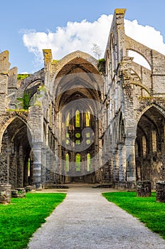 Ruins of the church in the Abbey of Villers la Ville, Belgium
