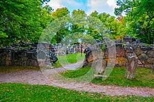 The ruins of the Church of the Holy Trinity in Rauma, Finland