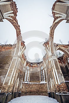 Ruins of church in Jalowka village, Poland