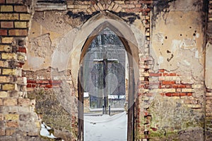 Ruins of church in Jalowka village, Poland