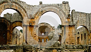 Ruins of the Church of Saint Simeon Stylites at Idlib, Syria photo