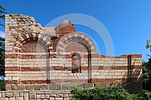 Ruins of The Church of St John Aliturgetos in the old town of Nesebar. Bulgaria