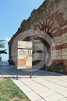 Ruins of The Church of St John Aliturgetos in the old town of Nesebar. Bulgaria