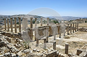 The ruins of the Church of St Theodore at the ancient site of Jerash in Jordan photo