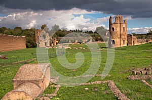 Ruins from Circo di Massenzio at Roma - italy